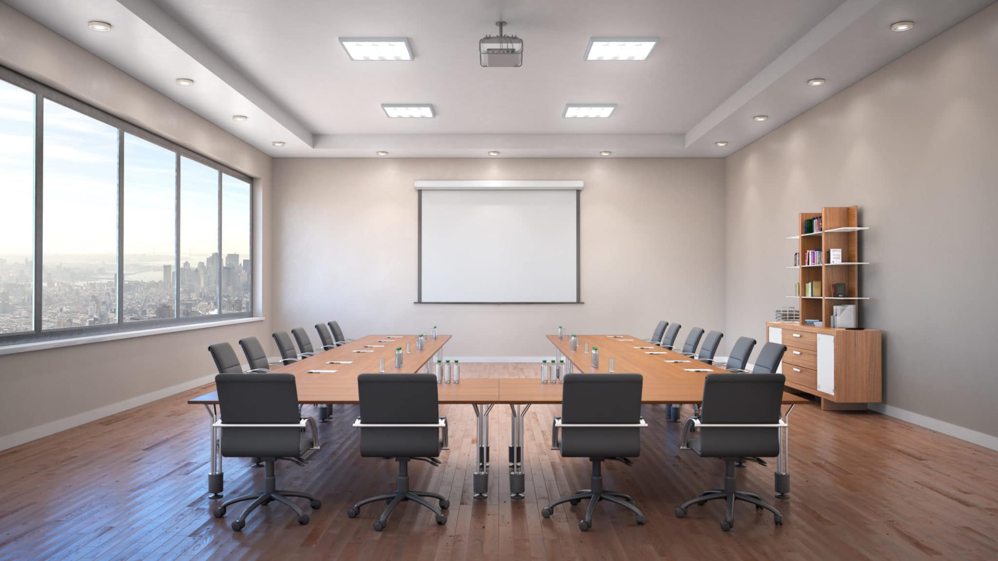 Commercial electrician services used in a conference room interior lighting - High Quality Electric NJ